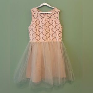 Girls Designer Pink embroidered and Tulle Party Dress size 10